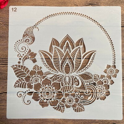 30*30 εκ. diy mandala για ζωγραφική στένσιλ σφραγισμένο φωτογραφικό άλμπουμ ανάγλυφη χάρτινη κάρτα σε τοίχο από ξύλινο ύφασμα Δέντρο του Βούδα Άγαλμα της Ζωής
