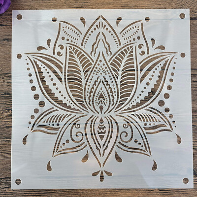 30*30 εκ. diy mandala για ζωγραφική στένσιλ σφραγισμένο φωτογραφικό άλμπουμ ανάγλυφη χάρτινη κάρτα σε τοίχο από ξύλινο ύφασμα Δέντρο του Βούδα Άγαλμα της Ζωής