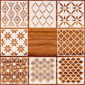 1Pcs 30*30cm Геометрична мандала Направи си САМ шаблони за наслояване Стенни картини Албум за оцветяване Релефен албум Декоративен шаблон