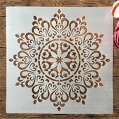 30*30cm Geometrie Mandala Inimă Coroană DIY Stratificare Șabloane Pictură Scrapbook Colorat Relief Album Șablon Decorativ