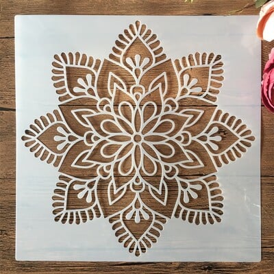 30*30cm Geometrie Mandala Inimă Coroană DIY Stratificare Șabloane Pictură Scrapbook Colorat Relief Album Șablon Decorativ