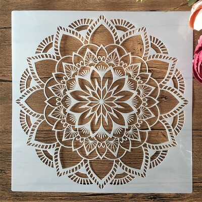 30*30cm Geometrie Mandala Inimă Coroană DIY Stratificare Șabloane Pictură Scrapbook Colorat Relief Album Șablon Decorativ