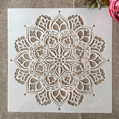 30*30cm Geometrie Mandala Inimă Coroană DIY Stratificare Șabloane Pictură Scrapbook Colorat Relief Album Șablon Decorativ