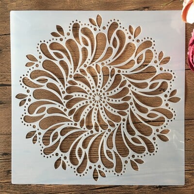 30*30cm Geometrie Mandala Inimă Coroană DIY Stratificare Șabloane Pictură Scrapbook Colorat Relief Album Șablon Decorativ