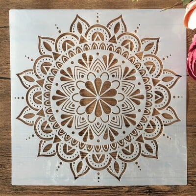 30*30cm Geometrie Mandala Inimă Coroană DIY Stratificare Șabloane Pictură Scrapbook Colorat Relief Album Șablon Decorativ