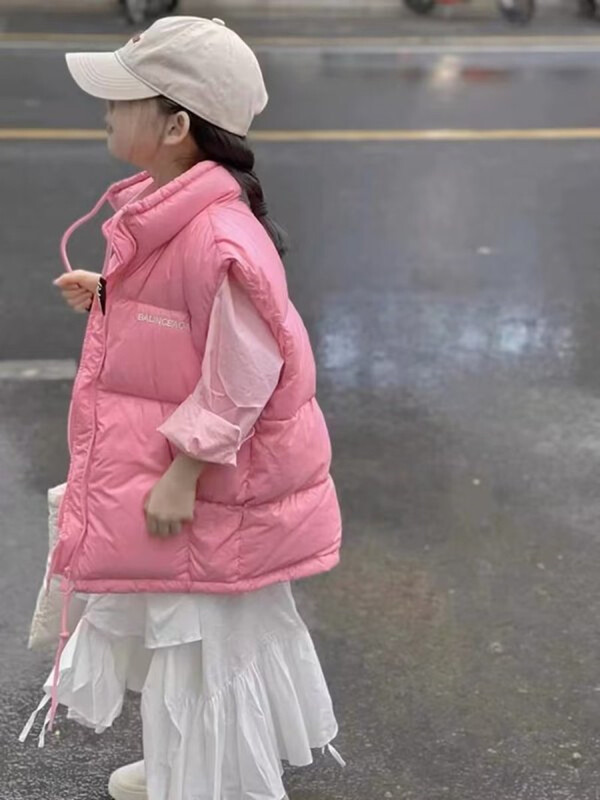 Laste pardi sulevest 2023 uus sügistalvine lasteroosa vest poistele, tüdrukutele, beebijope