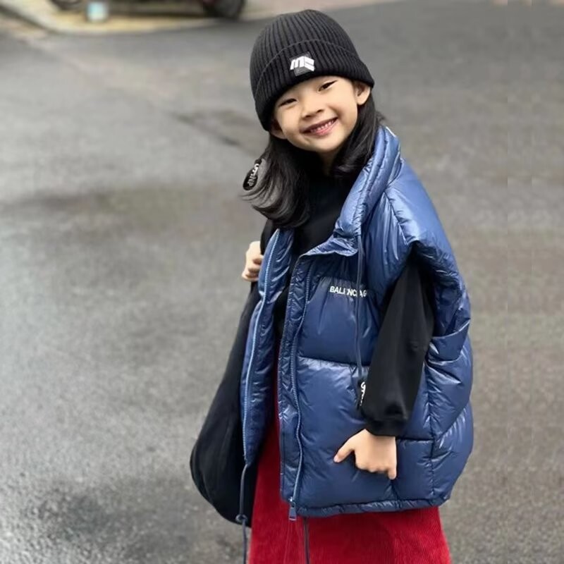 Laste pardi sulevest 2023 uus sügistalvine lasteroosa vest poistele, tüdrukutele, beebijope