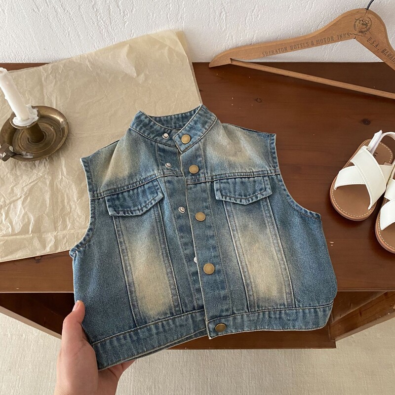 Sügis, uued lapsed, varrukateta teksariided, poisid, tüdrukud, mood, mitmekülgne kampsun jakk, väikelaste vaba mantel, lasteriided