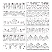 Στένσιλ περιγράμματος λουλουδιών 12 τεμ. Στένσιλ μαντάλα επαναχρησιμοποιήσιμα κομμένα πρότυπα ζωγραφικής για στένσιλ χειροτεχνίας DIY, 12 Χ 3,9 ίντσες