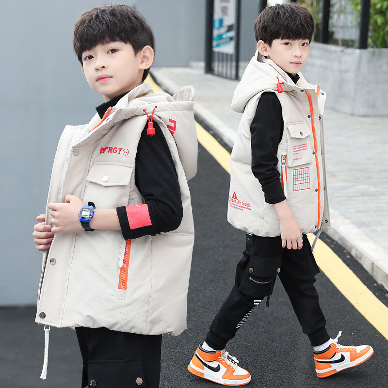 2024 Toamna fata Haine de iarna Copii Hanorace Jacheta Copii Ocazional Vesta Baiat Gros Cald Vesta lunga Manta Adolescent Imbracaminte exterioara