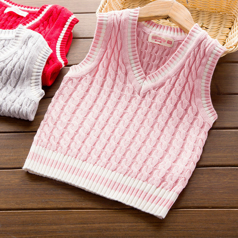 Kevadpoiste kampsun vest Tüdrukute Kootud Vest Beebi Puuvillane Pullover Kampsun Vest Laste Vest Väikelaste Riided 6M-6T