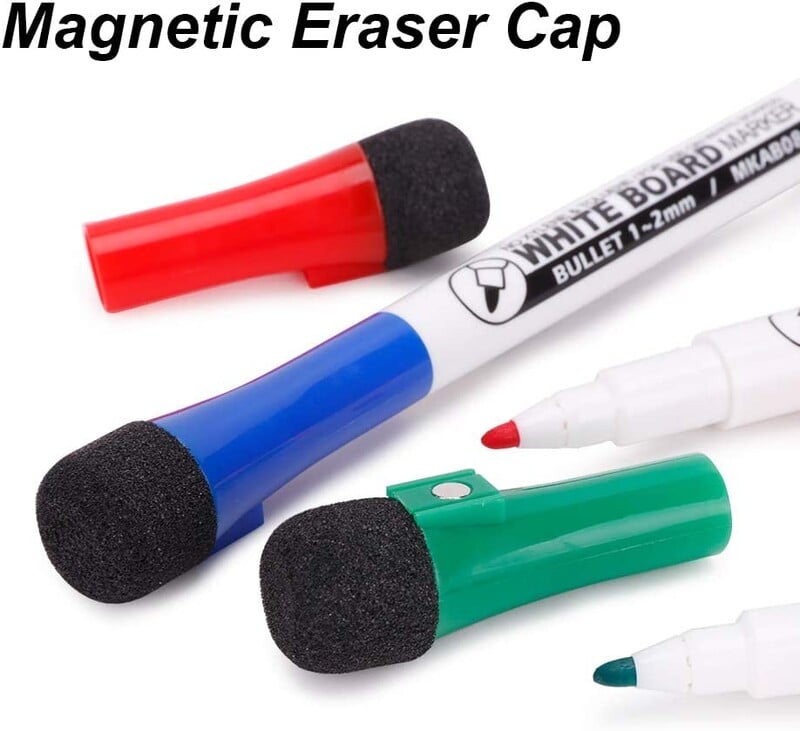 Tenwin 8 buc Markere magnetice cu ștergere uscată Markere magnetice ștergebile pentru tablă albă pentru copii, profesori, cu vârf fin