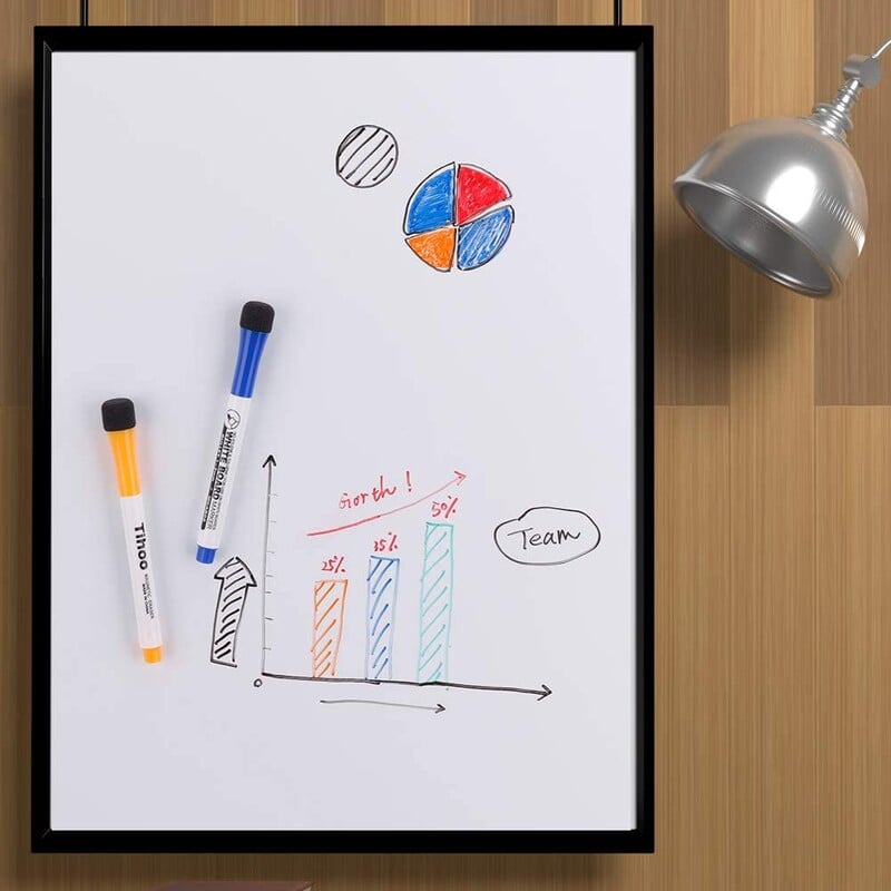 Tenwin 8 buc Markere magnetice cu ștergere uscată Markere magnetice ștergebile pentru tablă albă pentru copii, profesori, cu vârf fin