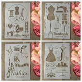 4Pcs/Set A4 Modna odjeća za šivanje DIY Šablone za slojeve Slikanje Spomenar Bojanje Album za utiskivanje Ukrasni predložak