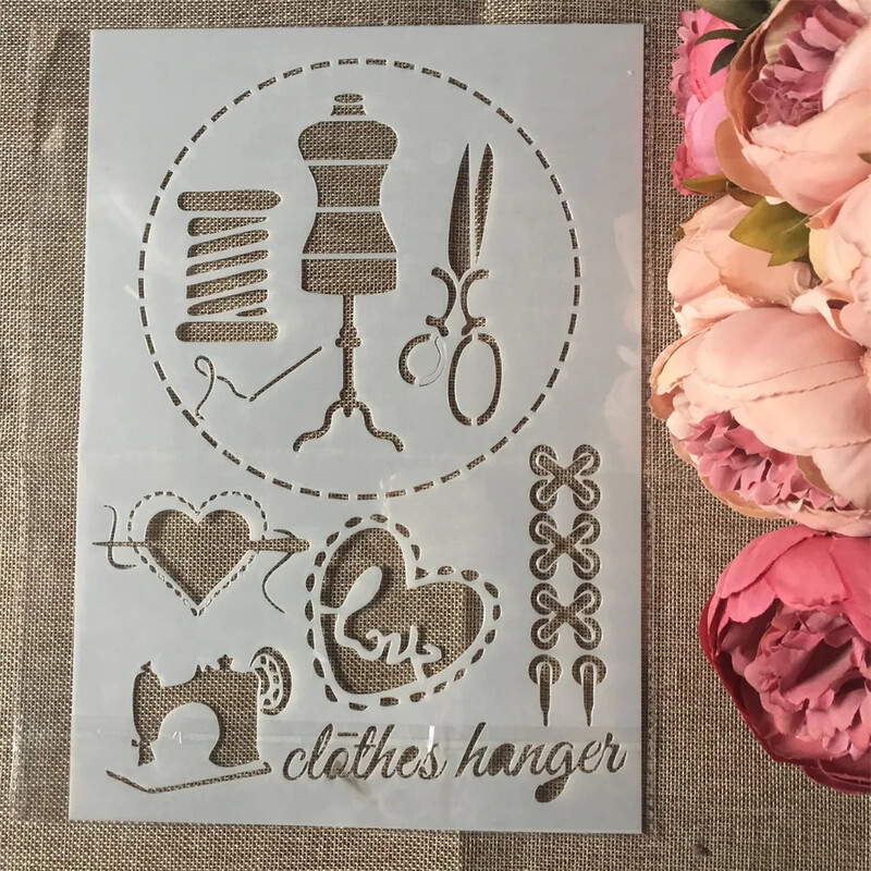 4Pcs/Set A4 Modna odjeća za šivanje DIY Šablone za slojeve Slikanje Spomenar Bojanje Album za utiskivanje Ukrasni predložak