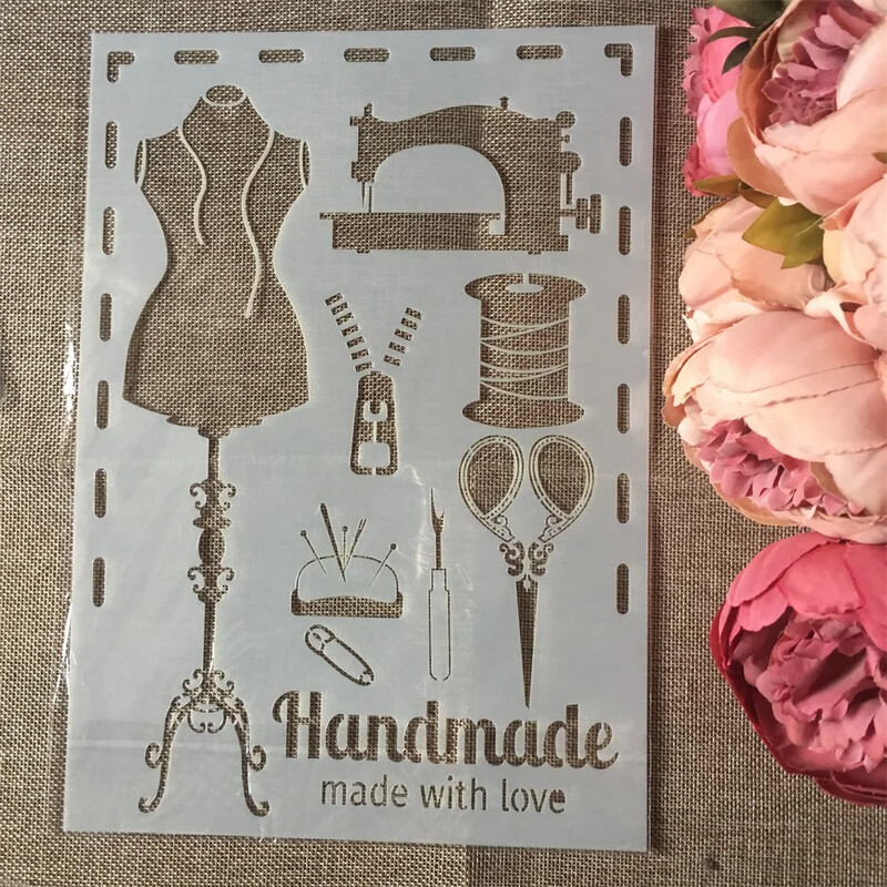 4Pcs/Set A4 Modna odjeća za šivanje DIY Šablone za slojeve Slikanje Spomenar Bojanje Album za utiskivanje Ukrasni predložak