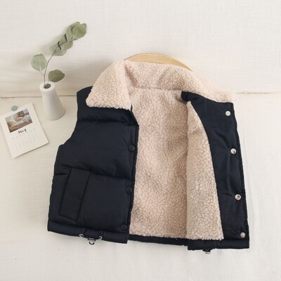 Φθινοπωρινά χειμωνιάτικα παιδικά γιλέκα παλτό 2-8 ετών ζεστά γιλέκα για αγόρια και κορίτσια χρώμα κόκκινο κίτρινο παιδικά γιλέκα unisex