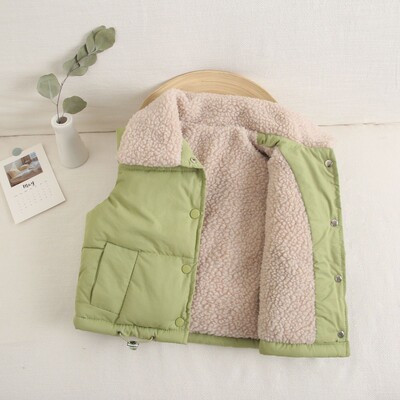 Φθινοπωρινά χειμωνιάτικα παιδικά γιλέκα παλτό 2-8 ετών ζεστά γιλέκα για αγόρια και κορίτσια χρώμα κόκκινο κίτρινο παιδικά γιλέκα unisex