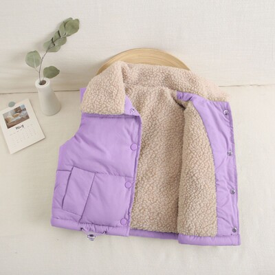 Φθινοπωρινά χειμωνιάτικα παιδικά γιλέκα παλτό 2-8 ετών ζεστά γιλέκα για αγόρια και κορίτσια χρώμα κόκκινο κίτρινο παιδικά γιλέκα unisex