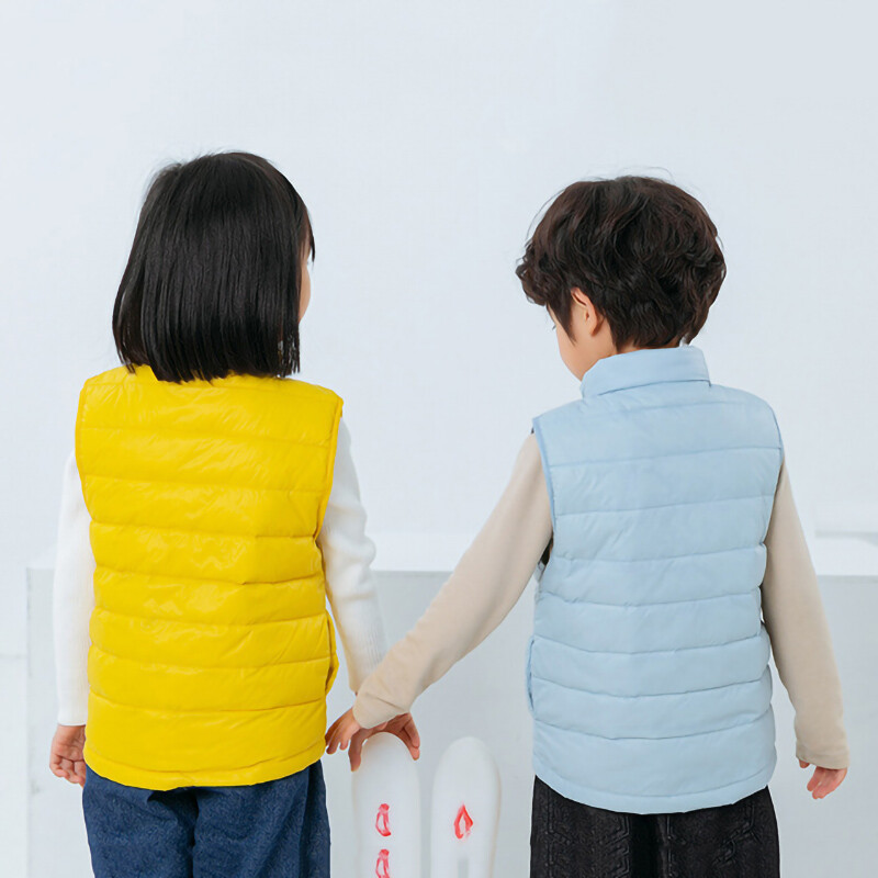 Dječji zimski prsluci Jednobojni bijeli pačji paperje Topli termo kaput za djevojčice Prsluk za dječake 2024 Dječja odjeća Dječja odjeća Jakna