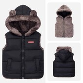 Jachetă din bumbac cu puf pentru băieți, vestă cu glugă, căptușită, caldă, drăguță, toamnă iarnă, jachetă confortabilă, ocazională, pentru copii