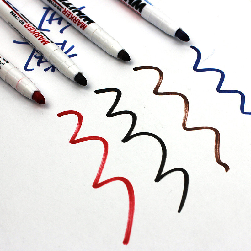 12 värvi/komplekt Kustutatav magnetiline tahvelmarker, tahvelmarker kriit, klaaskeraamika, kontoritarbed, koolikunst, kirjatarbed CW-153