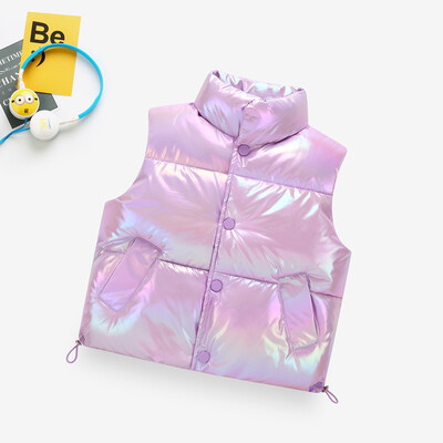 2020 Νέο παιδικό πουπουλένιο γιλέκο για αγόρια για κορίτσια Αμάνικο μπουφάν Χειμερινό γιλέκο Μόδα μονόχρωμο για παιδιά Casual ζεστά παλτό