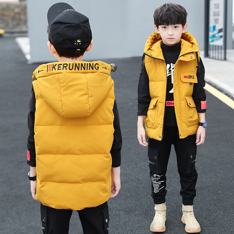 2024 Toamnă Iarnă Copii Hanorace fără mâneci Jachetă Copii Vestă ocazională Băieți Îngroșă Vestă lungă și caldă Jachetă pentru adolescent