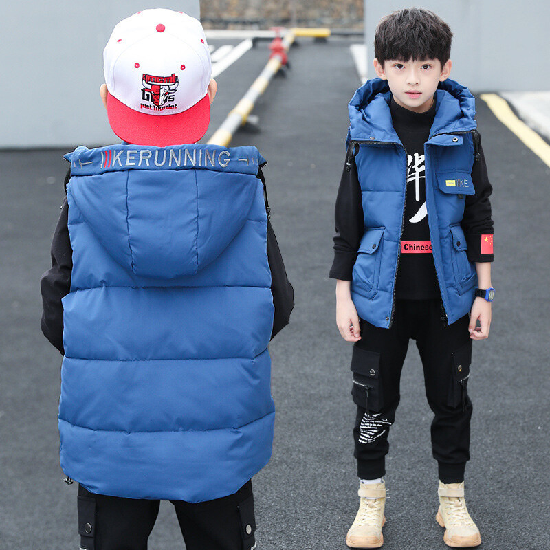 2024 Toamnă Iarnă Copii Hanorace fără mâneci Jachetă Copii Vestă ocazională Băieți Îngroșă Vestă lungă și caldă Jachetă pentru adolescent