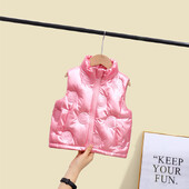 Fete Băieți Copii Copii Puf Vest Vest Gilet 2023 Vintage Warm Plus Gros Iarna Toamna Outdoor Jachetă Cardigan Pânză Copii