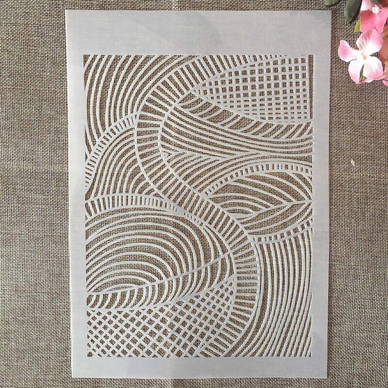 4 tk A4 29 cm õõnsad geomeetrilised lehed DIY kihistusšabloonid seinamaaling väljalõigete album värvimine reljeefne album Dekoratiivne mall