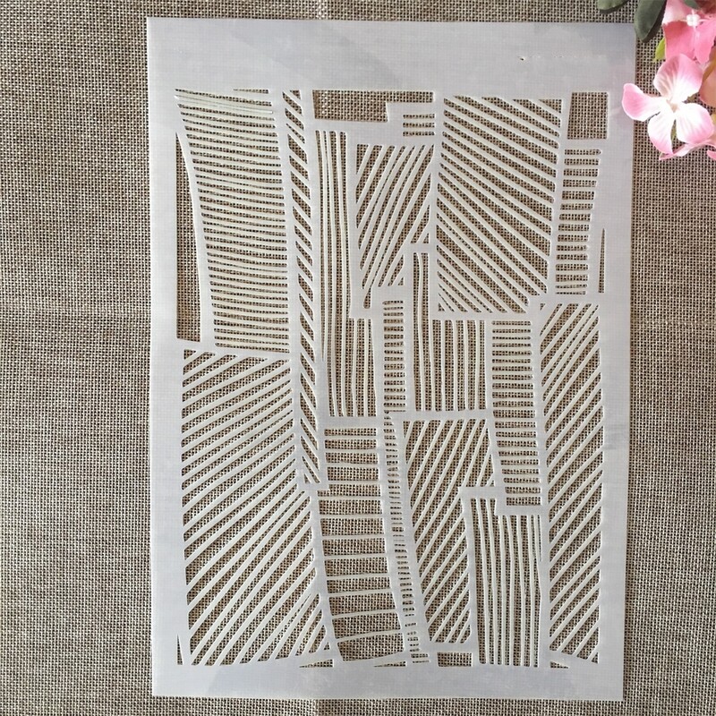 4 tk A4 29 cm õõnsad geomeetrilised lehed DIY kihistusšabloonid seinamaaling väljalõigete album värvimine reljeefne album Dekoratiivne mall