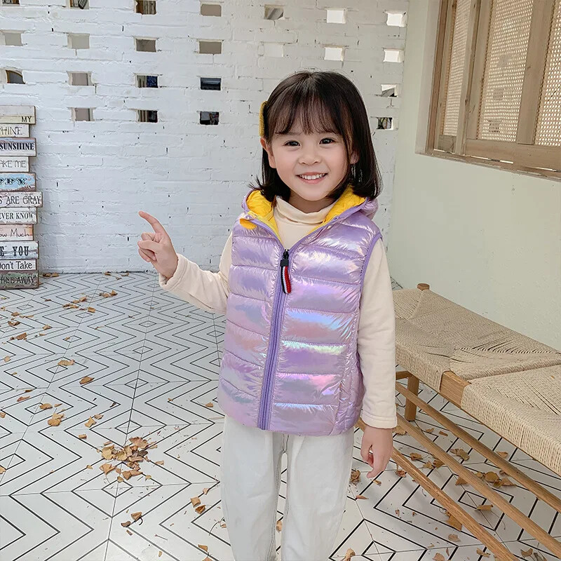 Vestă pentru copii cu glugă Îmbrăcăminte exterioară pentru copii Jachete pentru copii Bumbac cald pentru bebeluși băieți fete vestă pentru primăvară toamnă 3-14 ani