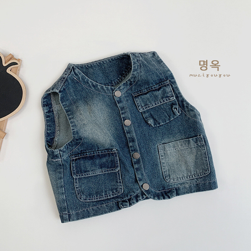 2024. aasta sügis, uued lapsed, vanad teksavestid, poisid, mood varrukateta jakk, tüdrukud, vabaaja mitmekülgne kampsun mantel, lasteriided