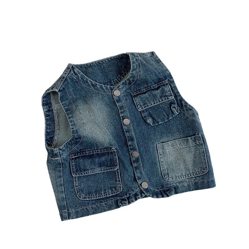 2024. aasta sügis, uued lapsed, vanad teksavestid, poisid, mood varrukateta jakk, tüdrukud, vabaaja mitmekülgne kampsun mantel, lasteriided