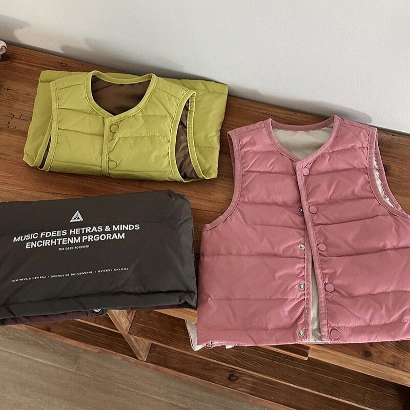 Dječja lagana jesenska gornja odjeća, donji prsluk za dječake i djevojčice, topli donji prsluk čiste boje za jesen i zimu