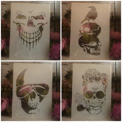 4 tk A4 29cm Mandala pealuu kummitus DIY kihistusšabloonid seinamaaling väljalõigete album värvimine reljeefne album Dekoratiivne mall