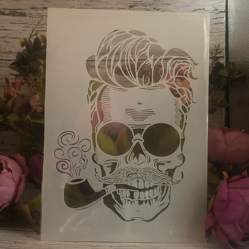 4 tk A4 29cm Mandala pealuu kummitus DIY kihistusšabloonid seinamaaling väljalõigete album värvimine reljeefne album Dekoratiivne mall