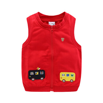 Mudkingdom Girl Boy Vest Jacket Cartoon Cars Αμάνικα μπουφάν με φερμουάρ για παιδιά Ανοιξιάτικα εξωτερικά ρούχα Χαριτωμένα παιδικά ρούχα φθινόπωρο