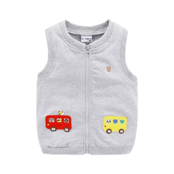 Mudkingdom Girl Boy Vest Jacket Cartoon Cars Αμάνικα μπουφάν με φερμουάρ για παιδιά Ανοιξιάτικα εξωτερικά ρούχα Χαριτωμένα παιδικά ρούχα φθινόπωρο