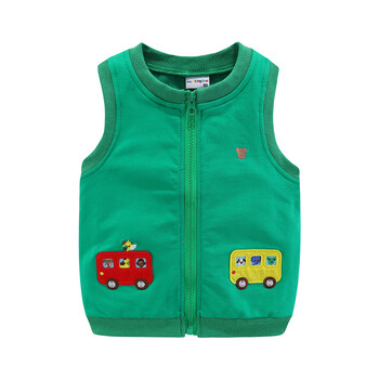 Mudkingdom Girl Boy Vest Jacket Cartoon Cars Αμάνικα μπουφάν με φερμουάρ για παιδιά Ανοιξιάτικα εξωτερικά ρούχα Χαριτωμένα παιδικά ρούχα φθινόπωρο