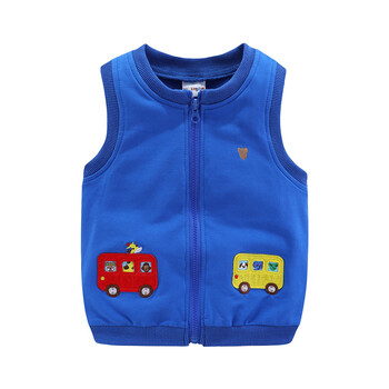 Mudkingdom Girl Boy Vest Jacket Cartoon Cars Αμάνικα μπουφάν με φερμουάρ για παιδιά Ανοιξιάτικα εξωτερικά ρούχα Χαριτωμένα παιδικά ρούχα φθινόπωρο