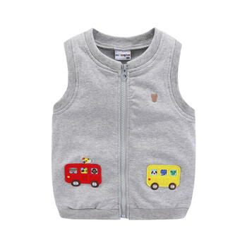 Mudkingdom Girl Boy Vest Jacket Cartoon Cars Αμάνικα μπουφάν με φερμουάρ για παιδιά Ανοιξιάτικα εξωτερικά ρούχα Χαριτωμένα παιδικά ρούχα φθινόπωρο