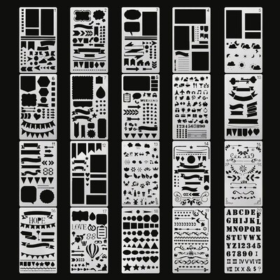 20 db Rétegező sablon Scrapbooking/Fotóalbum bélyegek Dombornyomó barkácssablon levélsablon para pintura em parede