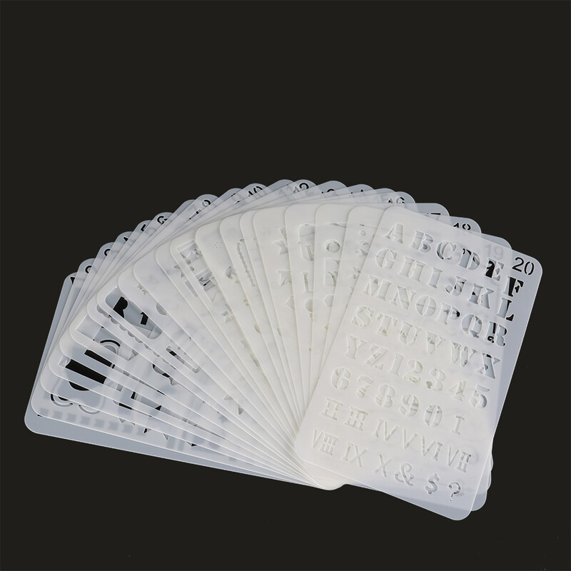 20 τεμ Στένσιλ στρώσεων για Scrapbooking/Στάμπες άλμπουμ φωτογραφιών με ανάγλυφο DIY Πρότυπο γράμματος Στένσιλ για το pintura em parede