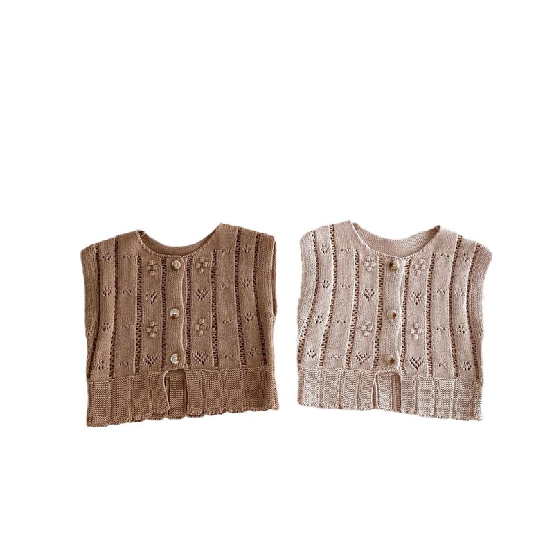 Toamnă, noi copii, vestă tricotată fără mâneci, fete, tricotaj scobit, pulover pentru fetiță, cardigan, haină pentru copii, ocazional, versatil, topuri