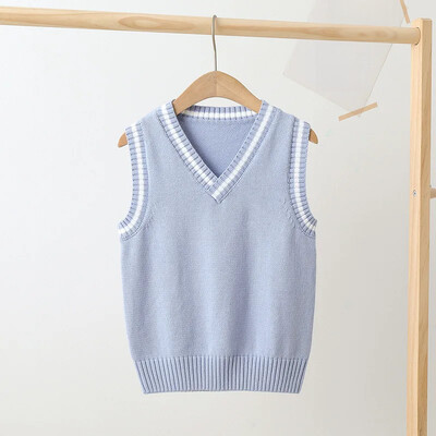 Bērnu trikotāžas veste pavasara rudens stila bērnudārza sākumskolas formastērps zēniem meitenēm pulovers Preppy stila džempera veste