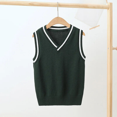 Bērnu trikotāžas veste pavasara rudens stila bērnudārza sākumskolas formastērps zēniem meitenēm pulovers Preppy stila džempera veste