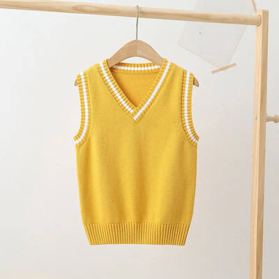 Bērnu trikotāžas veste pavasara rudens stila bērnudārza sākumskolas formastērps zēniem meitenēm pulovers Preppy stila džempera veste