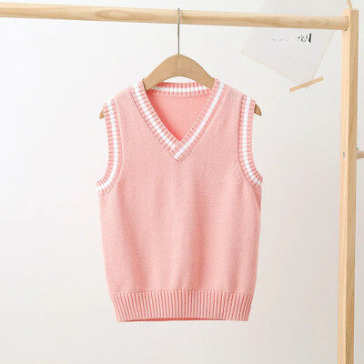 Bērnu trikotāžas veste pavasara rudens stila bērnudārza sākumskolas formastērps zēniem meitenēm pulovers Preppy stila džempera veste